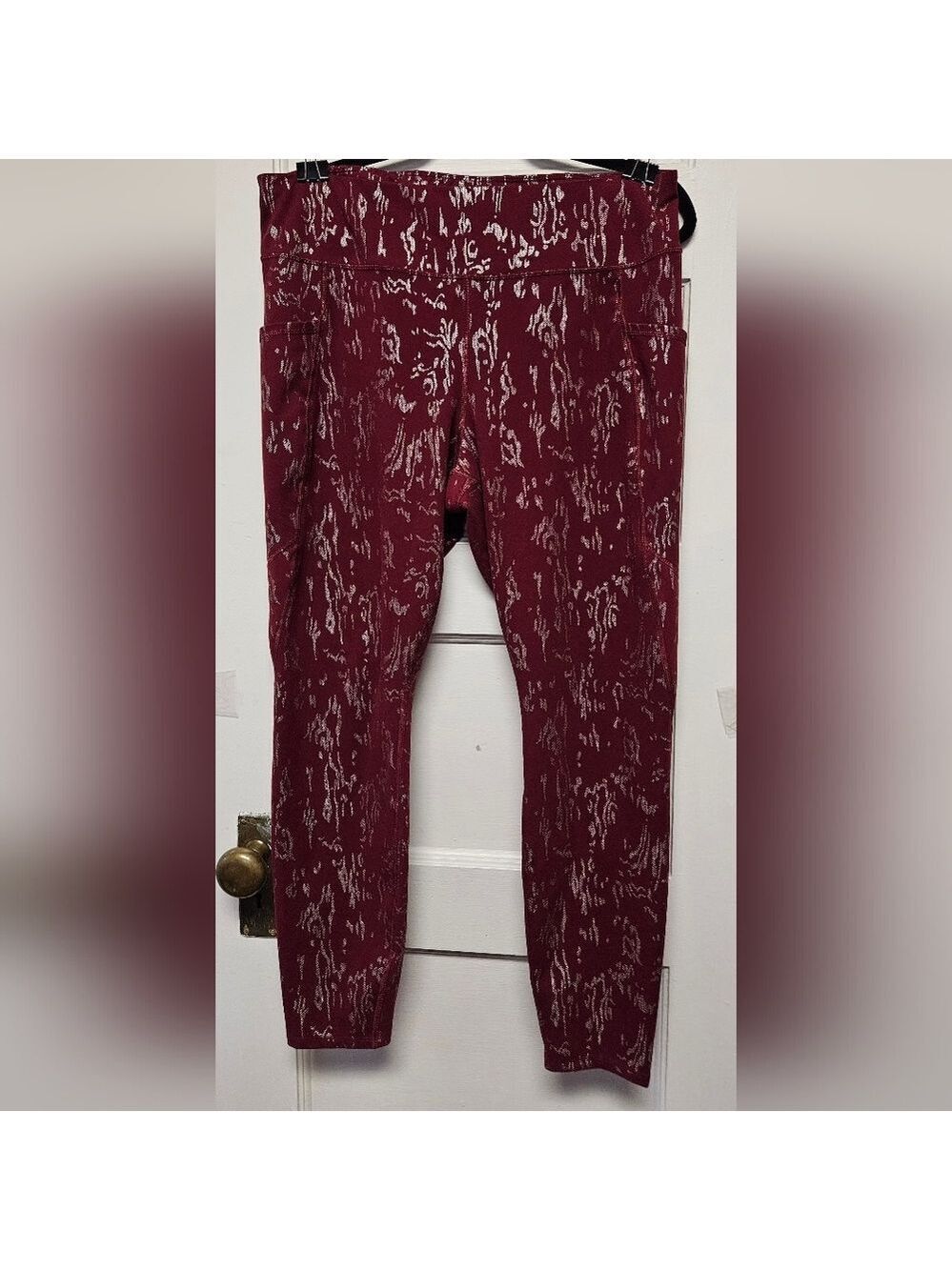 Avia Burgundy and Silver Patterned Leggings
